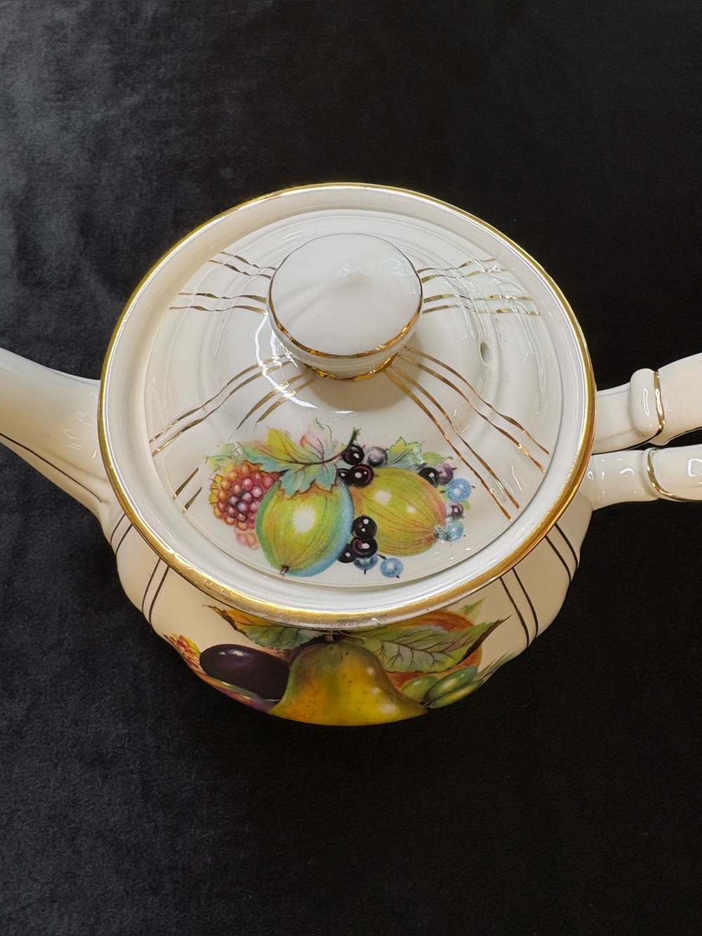 Vintage James Sadler & Sons Porcelain Teapot 22kt Gold  Trim - Picture 3 of 11